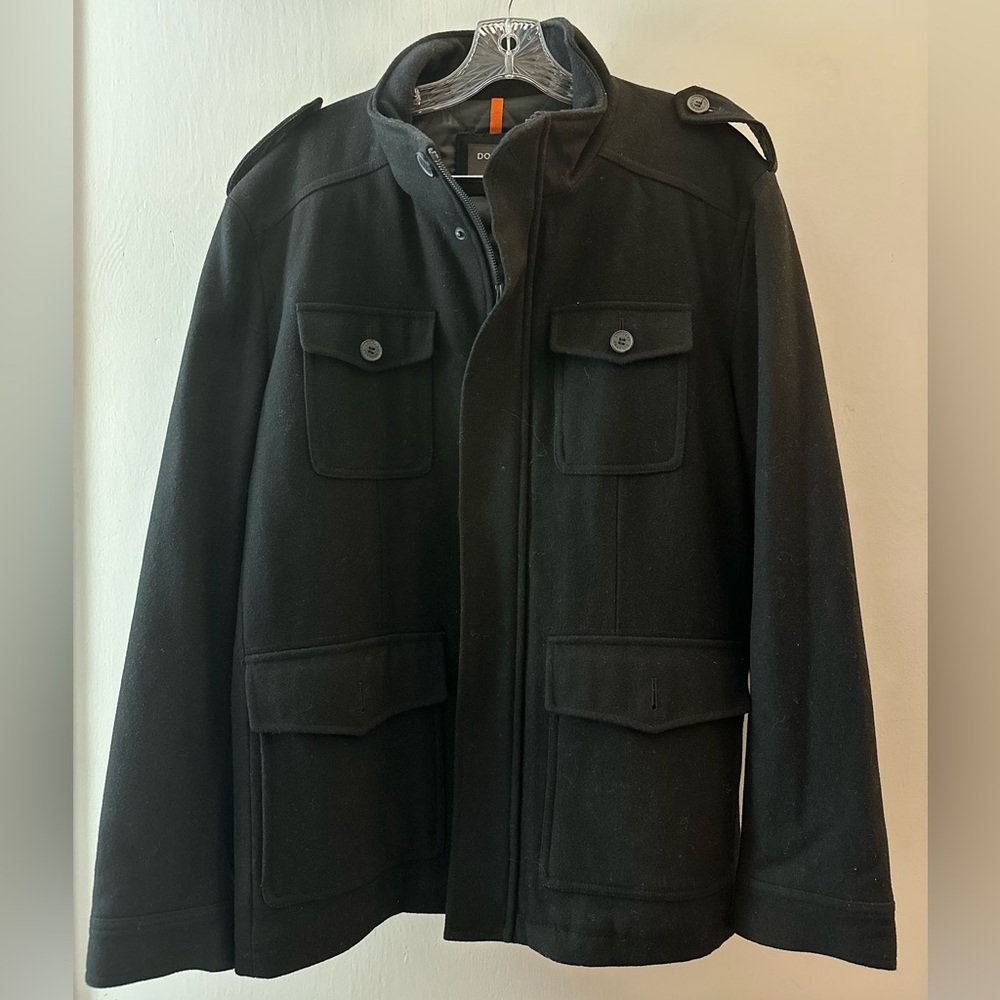 DOCKERS New Men's Black Mid Weight Wool Jacket